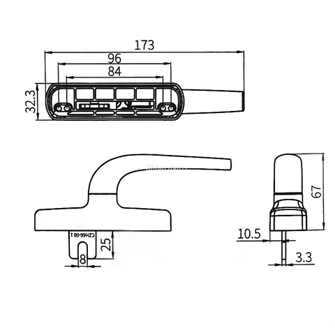 Tay nắm cửa sổ nhôm CZH66