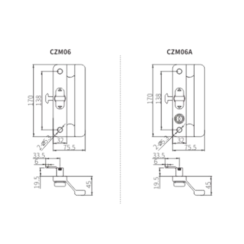 Tay nắm khóa trượt CZM06
