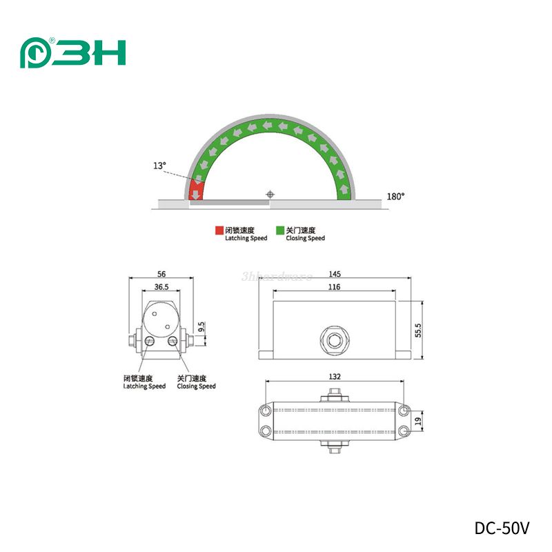 Tay đóng cửa gắn trên bề mặt 