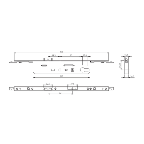 Thân khóa cửa rắn tùy chỉnh bằng thép không gỉ P8535/P8530