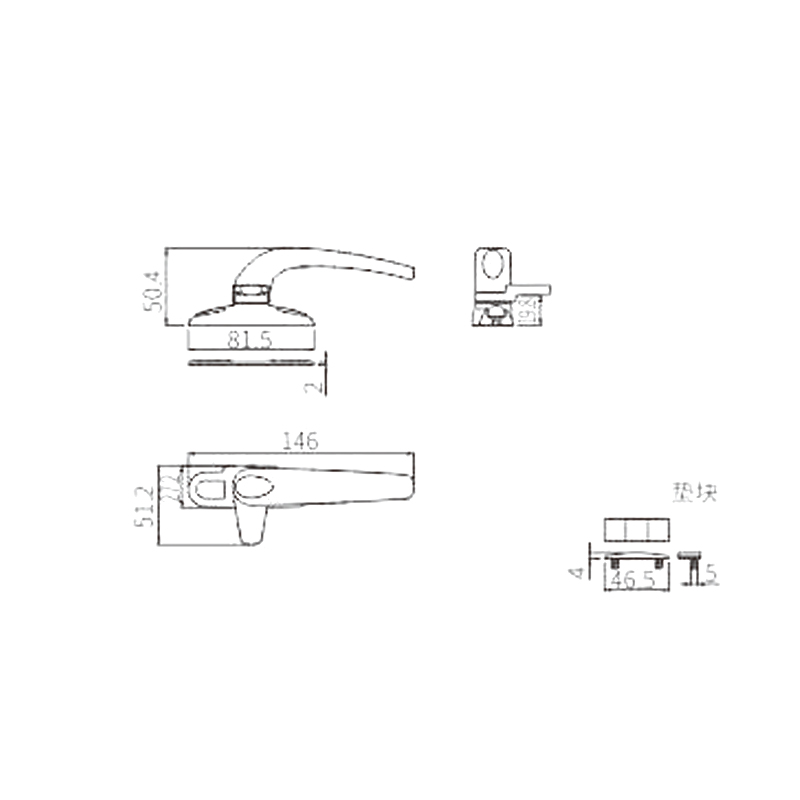 Tay nắm khóa cam UPVC PZY04R/L