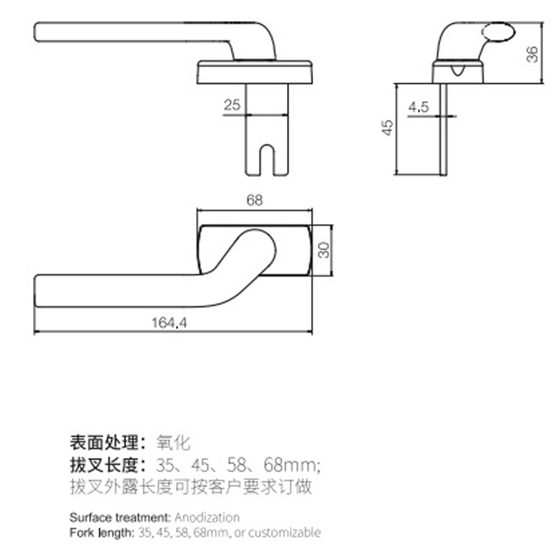 Nhà máy chuyên nghiệp Tay nắm cửa sổ hợp kim nhôm Tay nắm cửa sổ sang trọng JCZ01 