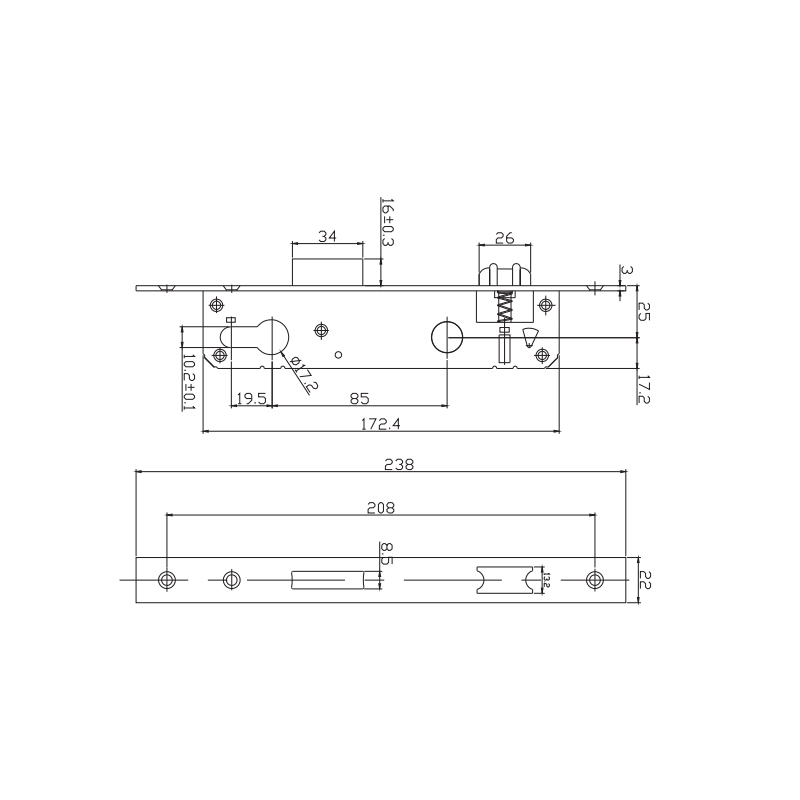 Thân Khóa Cửa 2585C-3SS/3585C-3SS