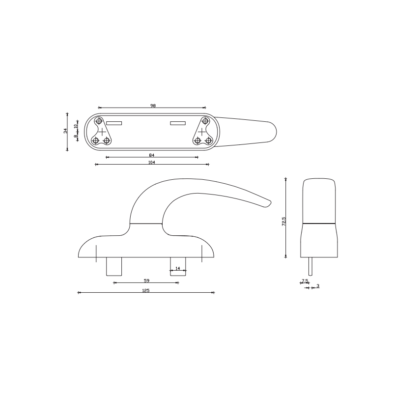 Tay nắm cửa sổ CZH25