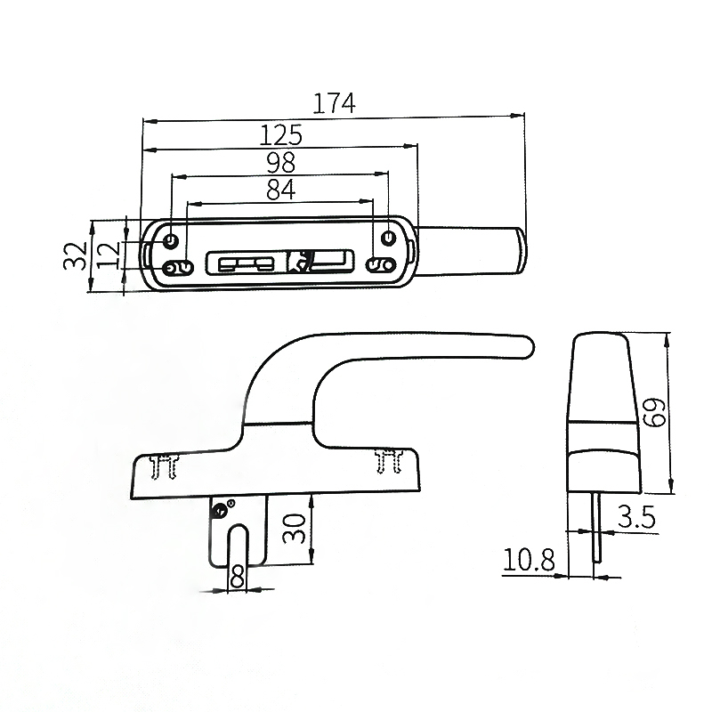 Tay nắm cửa sổ nhôm CZH26A