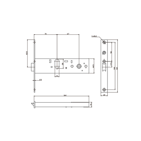 Thân khóa cửa 13666
