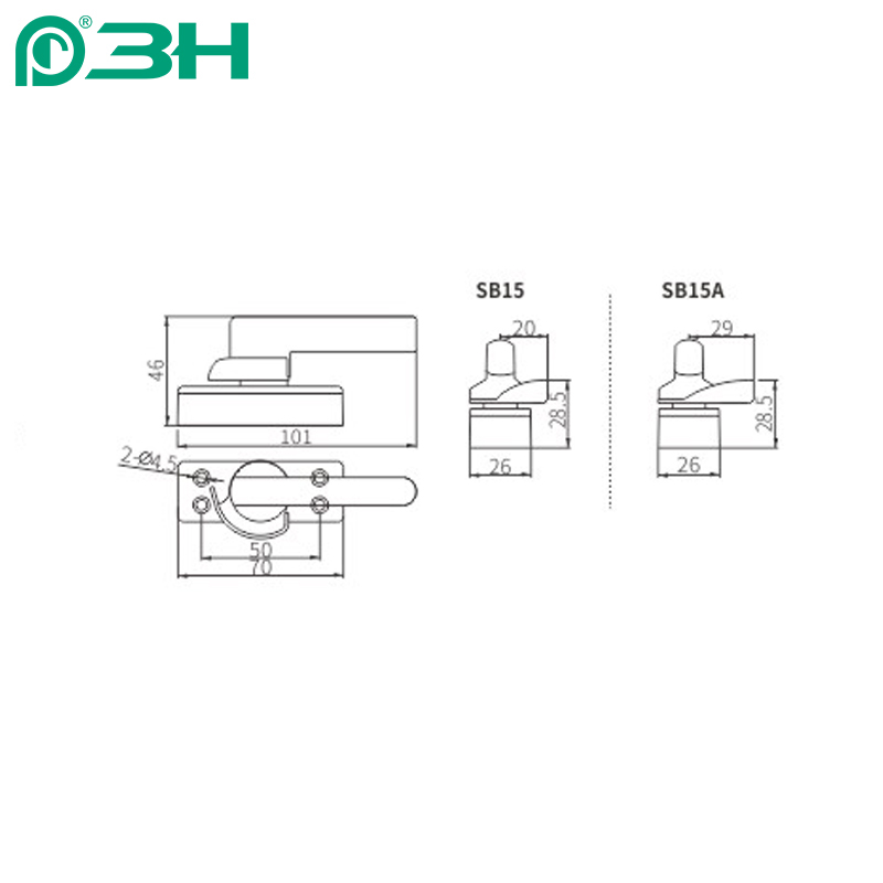 Khóa Cửa Sổ Lưỡi Liềm SB15