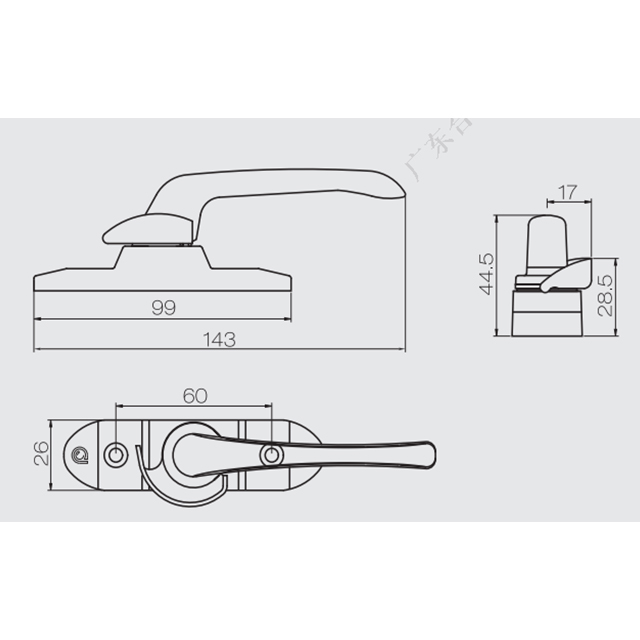 Khóa Cửa Sổ Lưỡi Liềm SB44