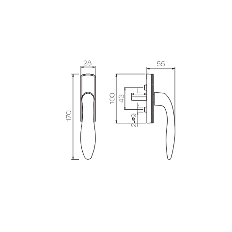 Tay Nắm Cửa Sổ UPVC PCZ08