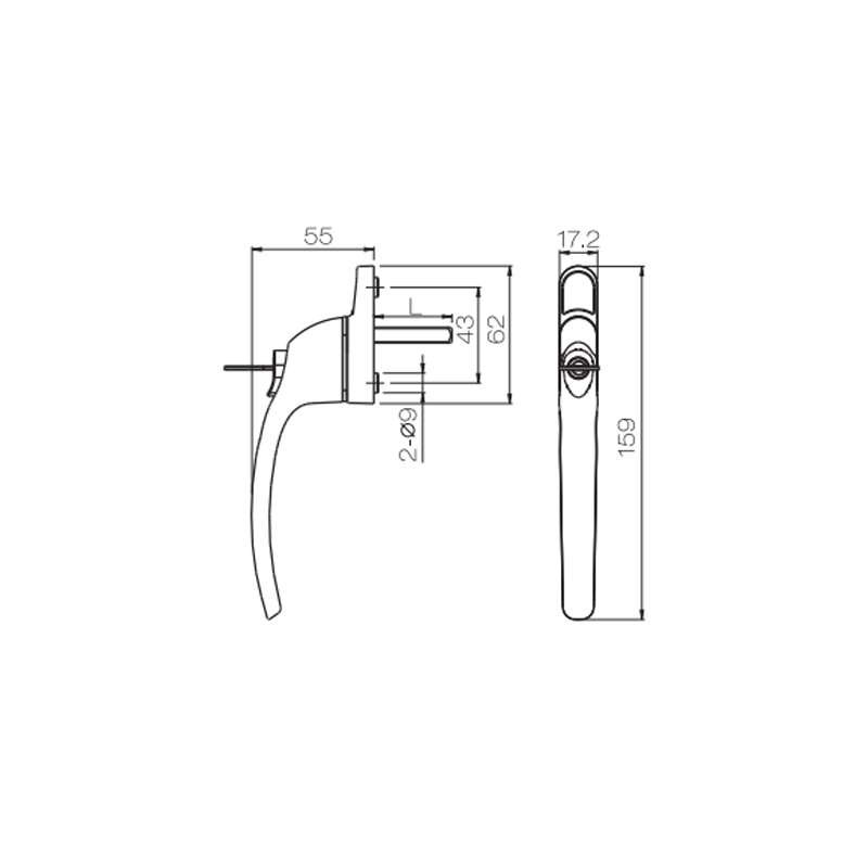 Bản lề cửa bản lề hợp kim nhôm màu trắng Tay cầm UPVC PCZ09