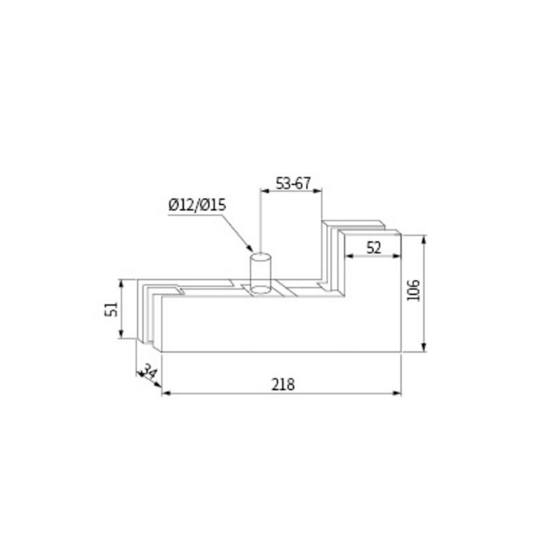 Miếng dán góc cửa kính inox PF-40