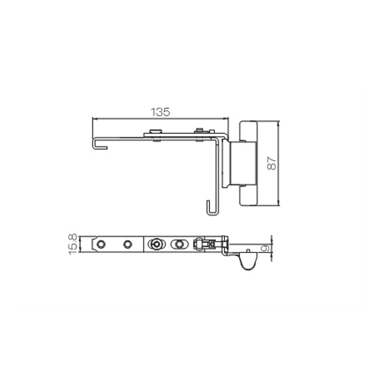 Bản lề cửa sổ trên chất lượng cao cho cửa sổ quay vào trong UPVC PJCS03