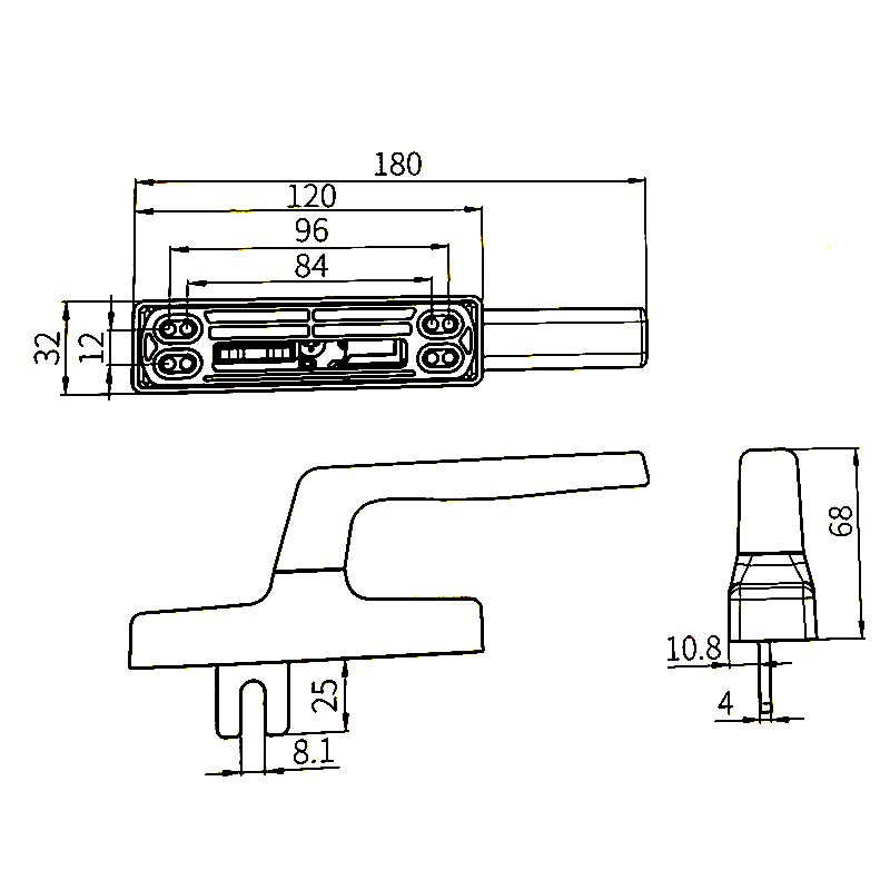 Tay nắm cửa sổ nhôm CZH11J