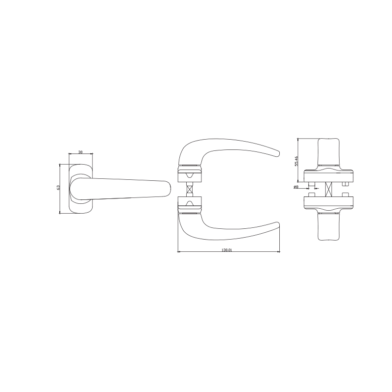 Tay nắm cửa dạng hộp CZM11