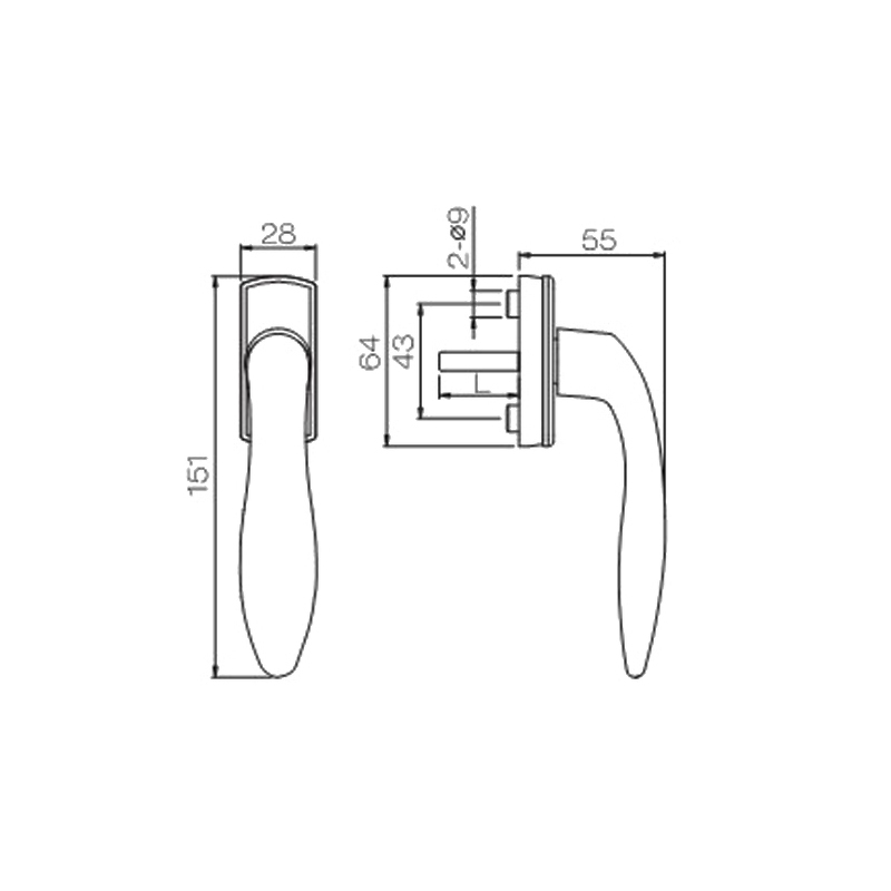 Tay cầm nhỏ UPVC PCZ07