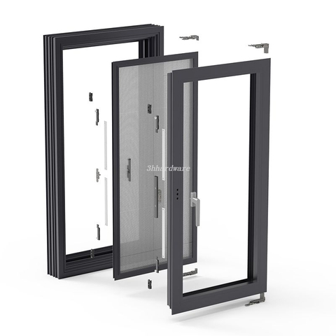 Màn hình bên ngoài bên trong hệ thống cửa sổ tích hợp swing
