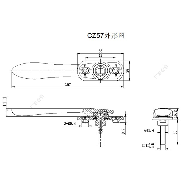 Cửa sổ hợp kim nhôm tay nắm khóa đa điểm CZ57